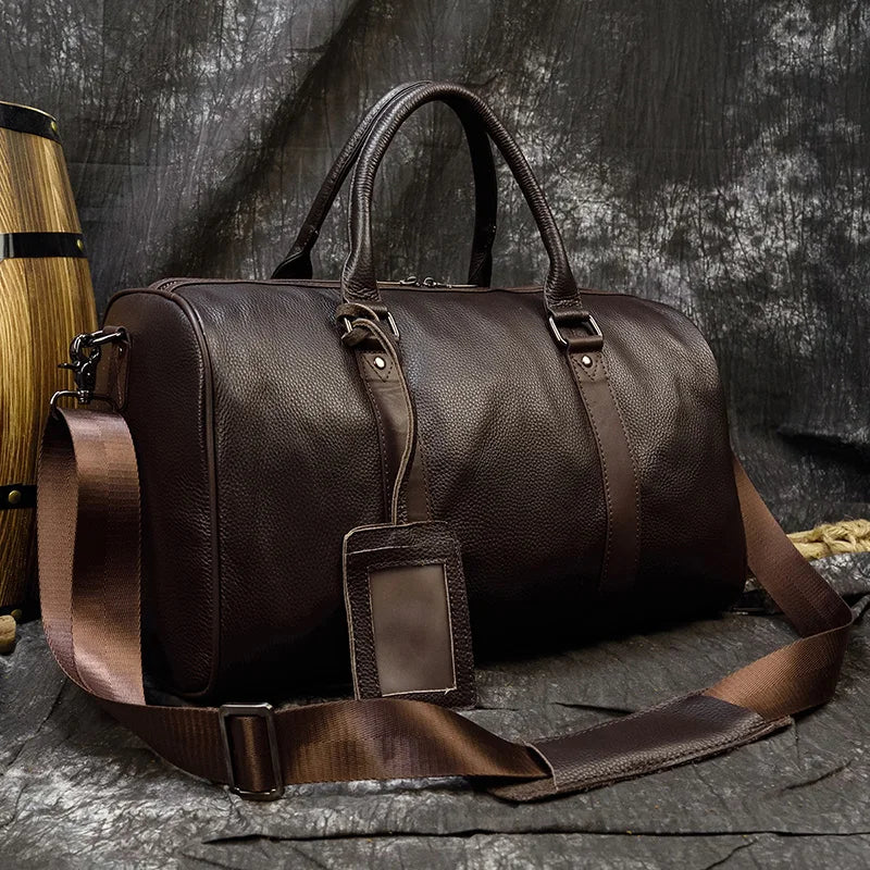 Sac Week End Cuir Véritable Vintage Unisexe