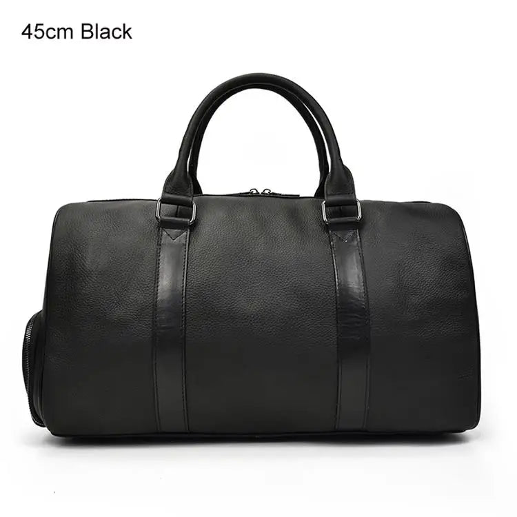 Sac Week End Cuir Véritable Vintage Unisexe