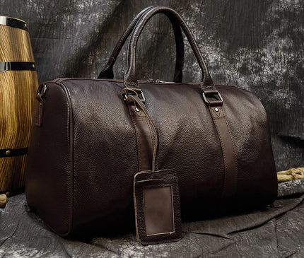 Sac Week End Cuir Véritable Vintage Unisexe