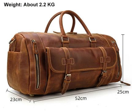 Sac Week End Duffle Cuir Vintage