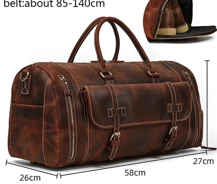 Sac Week End Cuir Homme Poche Chaussures