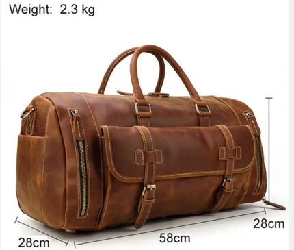 Sac Week End Cuir Vintage Grande Capacité