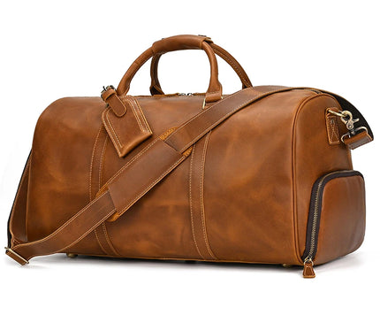 Sac Week End Cuir Souple Rétro Unisexe