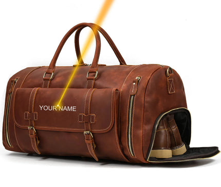 Sac Week End Cuir Homme Rétro Chaussures