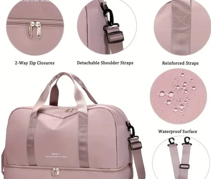 Sac Week End Nylon Souple Double Niveau