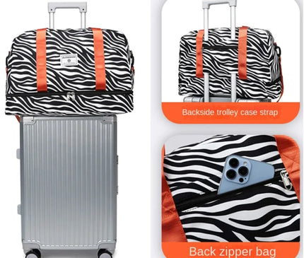 Sac Week End Femme Imprimé Zèbre Nylon