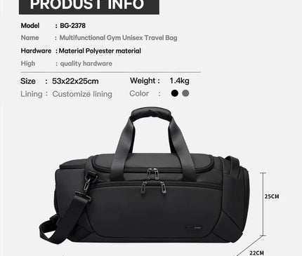 Sac Week End Sportif Séparation Humide Homme