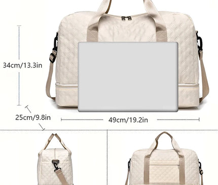 Sac Week End Souple Quilté Compartiment Inférieur