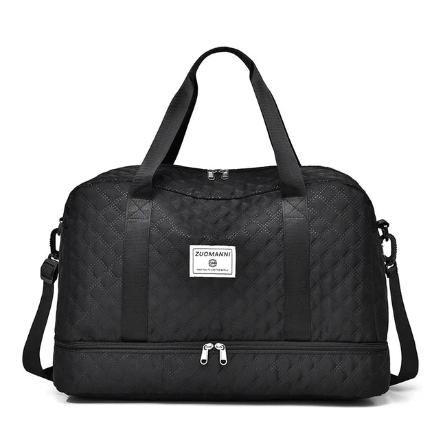 Sac Week End Noir Duffle Nylon Quilté