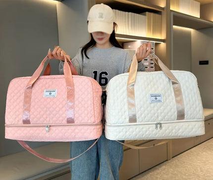 Sac Week End Nylon Quilté Double Compartiment